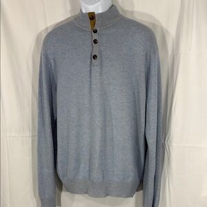 Peter Millar Gray Cashmere Turtleneck Sweater Classic Versatile Design Size L